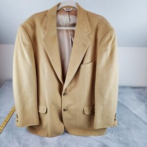 Preswick & Moore Camel Hair Sport Coat Mens 44R 2-Button Blazer Tan Made in USA